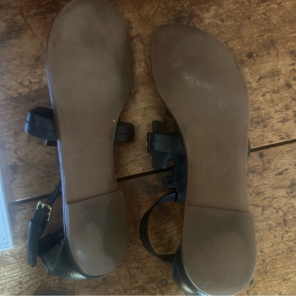 Tory Burch Phoebe Logo Thong Sandal Black 7.5 - Picture 7 of 10